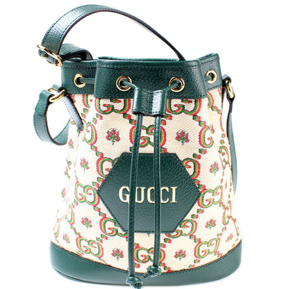 GG 100 Centennial Canvas Bucket Bag lbcase