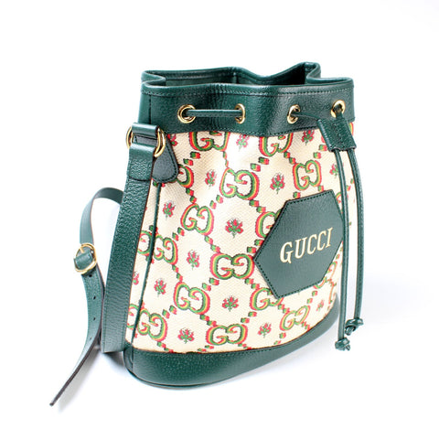 GG 100 Centennial Canvas Bucket Bag