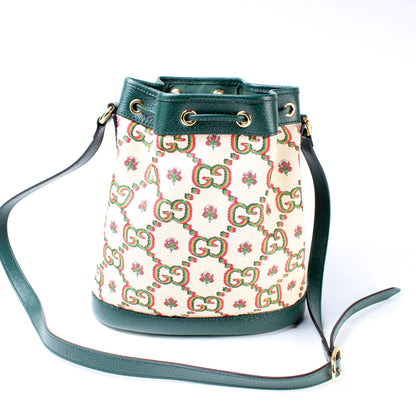 GG 100 Centennial Canvas Bucket Bag lbcase