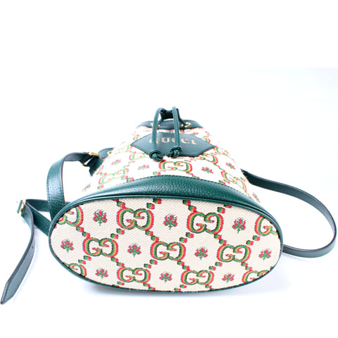 GG 100 Centennial Canvas Bucket Bag