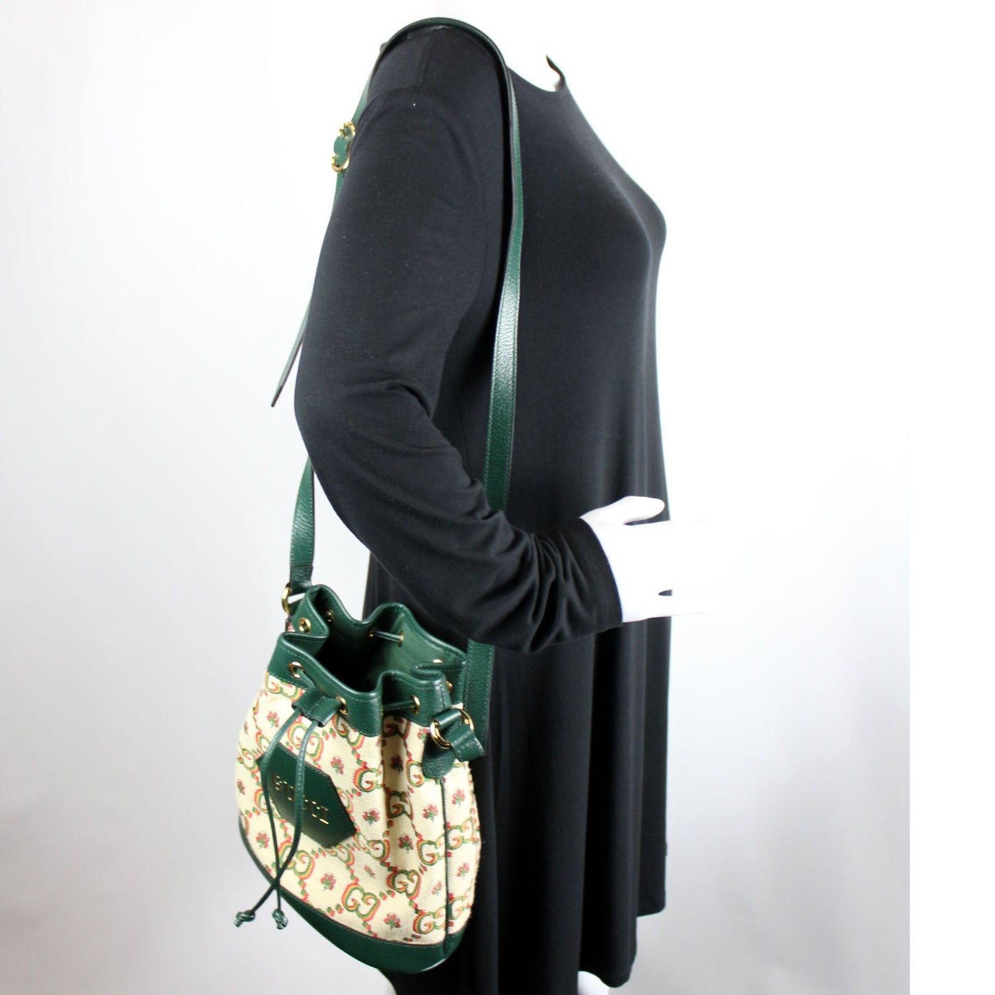 GG 100 Centennial Canvas Bucket Bag lbcase