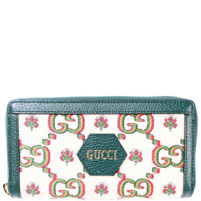 676293 GG100 Centennial Canvas Zip Around Wallet