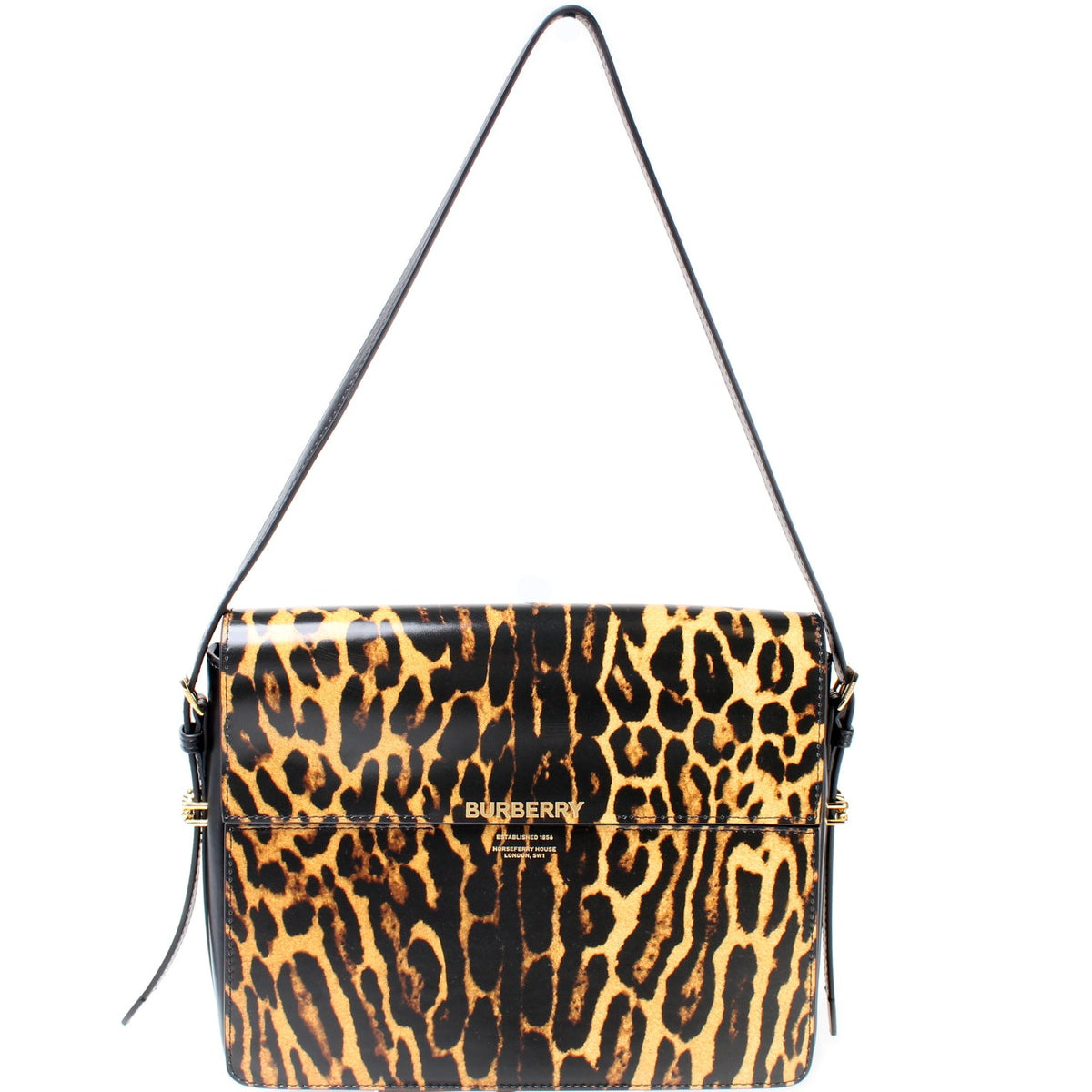 Grace Large Shoulder Bag Leopard Patent Leather