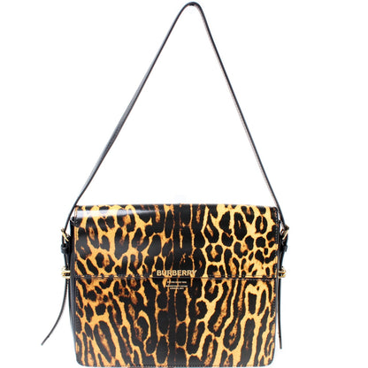 Grace Large Shoulder Bag Leopard Patent Leather