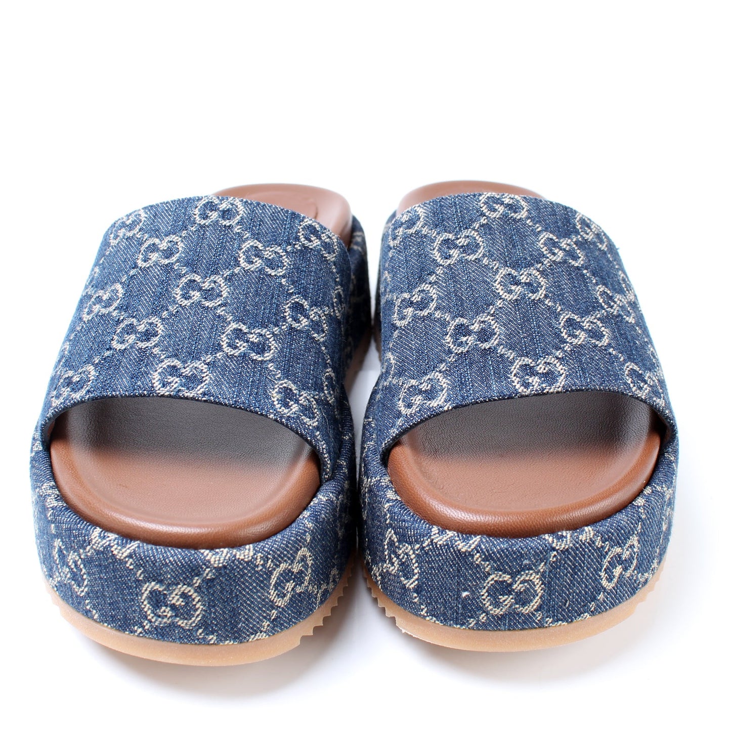 GG Denim Platform Slides Size 39.5 lbcase