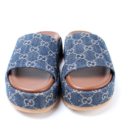 GG Denim Platform Slides Size 39.5 lbcase