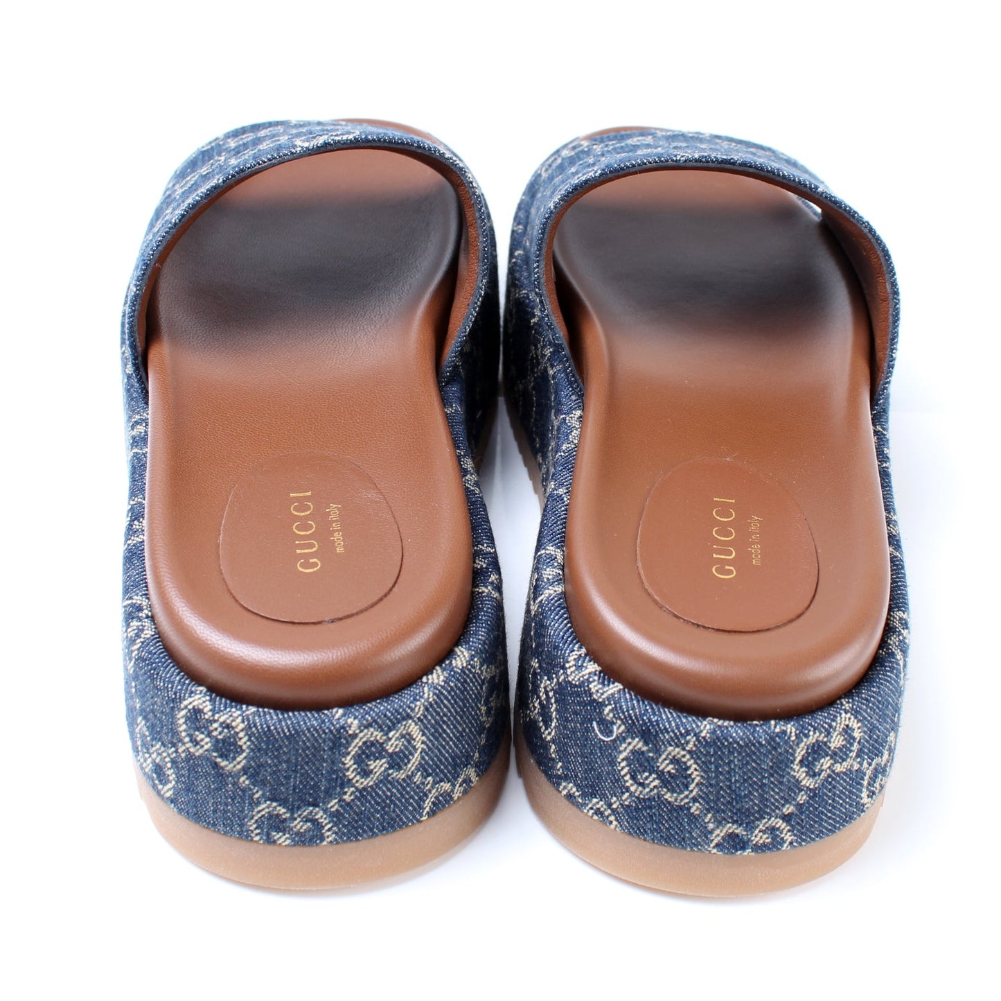 GG Denim Platform Slides Size 39.5 lbcase