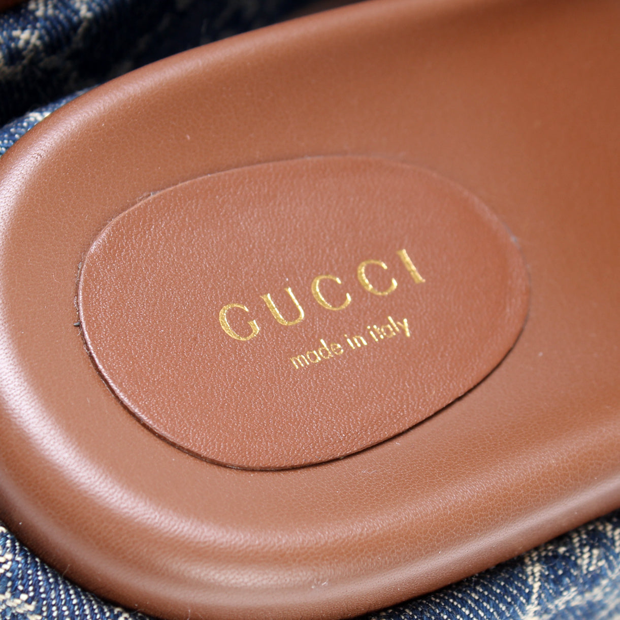 GG Denim Platform Slides Size 39.5 lbcase