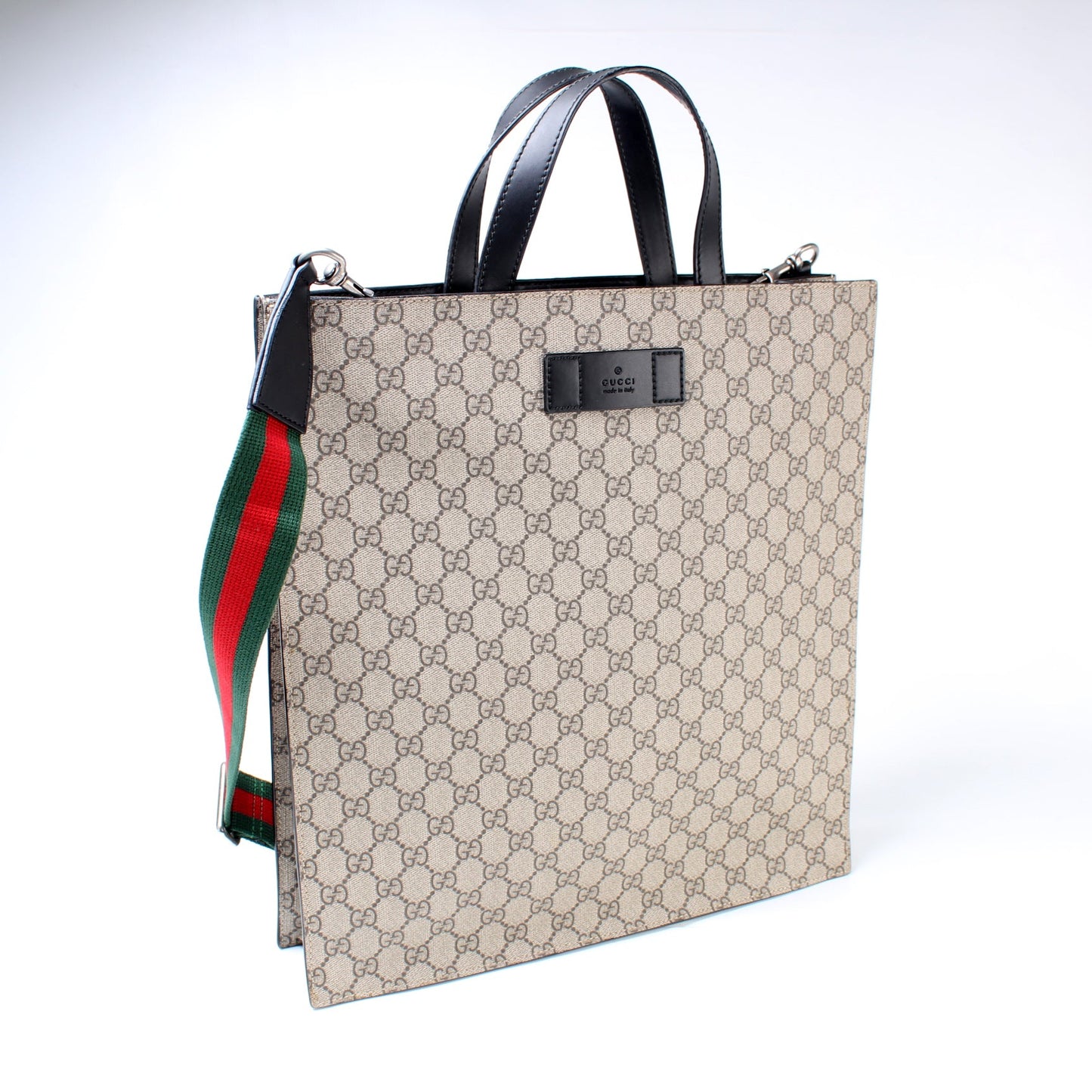 456217 GG Supreme Web Vertical Tote lbcase