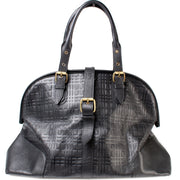 Check Leather Large Hinge Bag