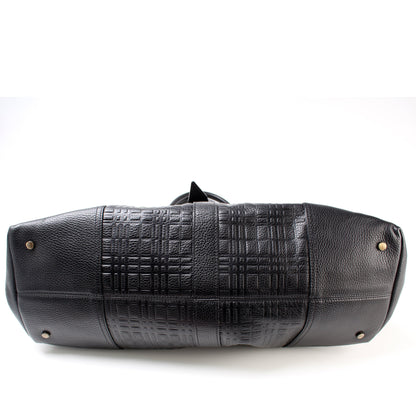 Check Leather Large Hinge Bag