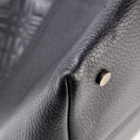 Check Leather Large Hinge Bag