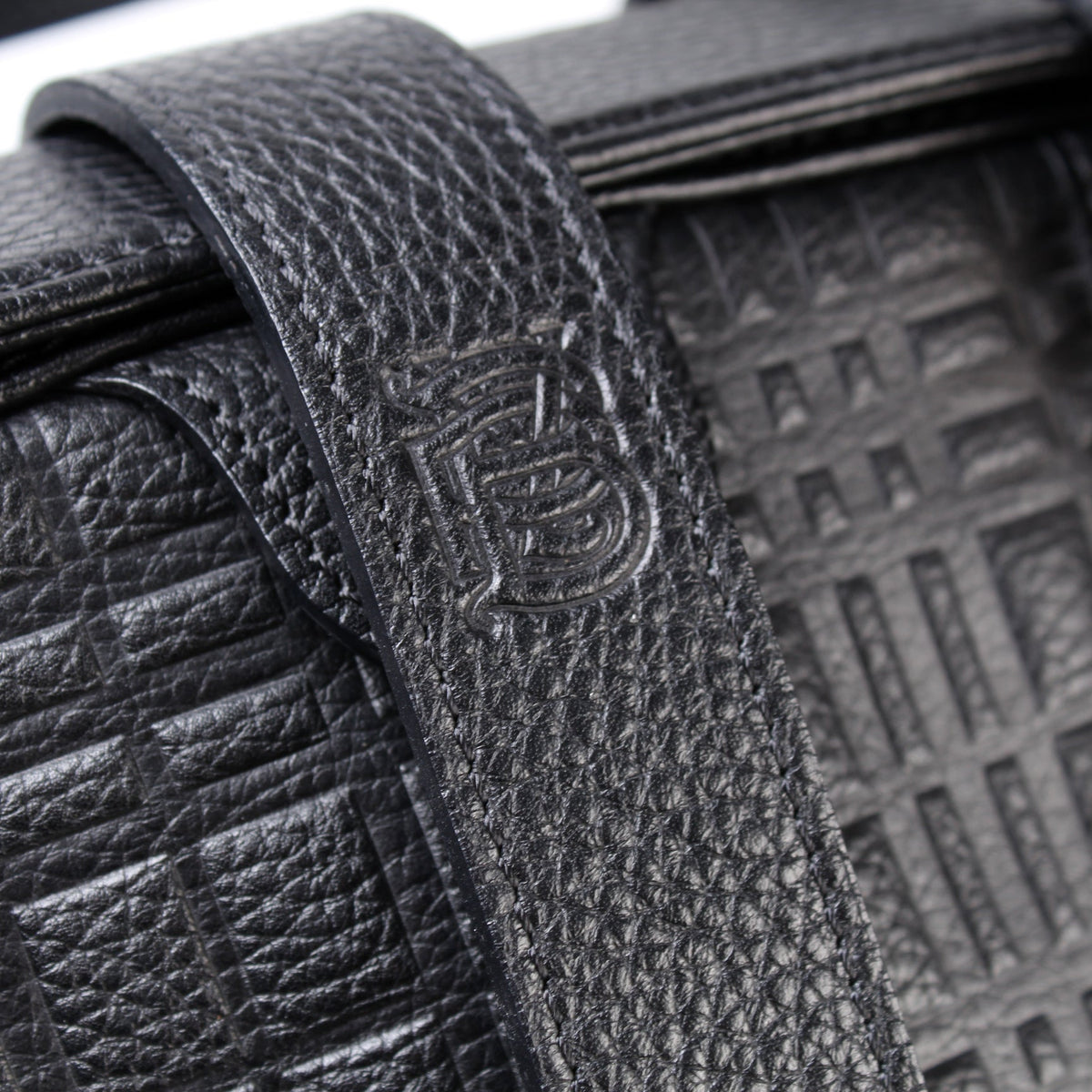 Check Leather Large Hinge Bag