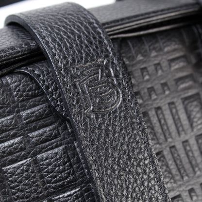 Check Leather Large Hinge Bag