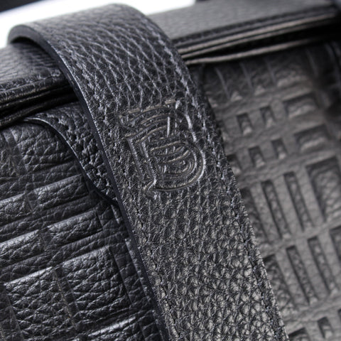 Check Leather Large Hinge Bag