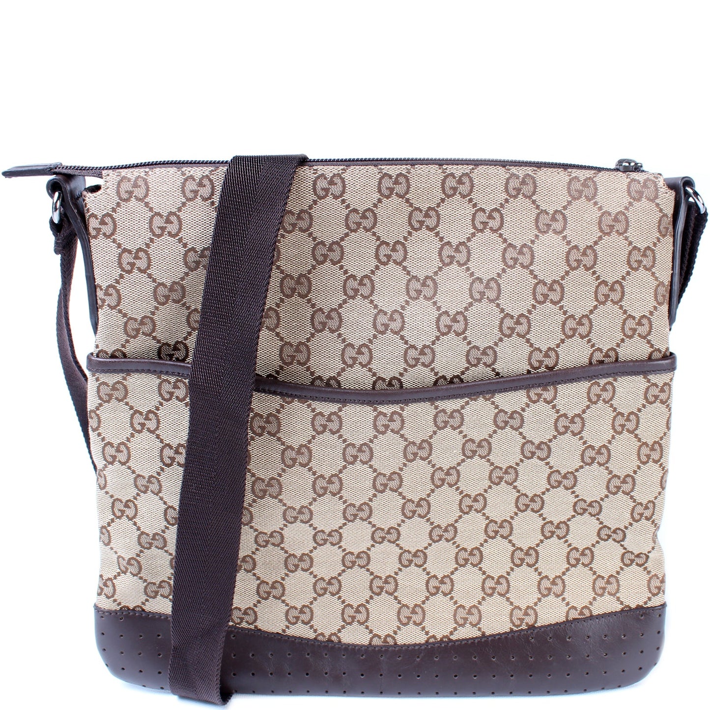 145857 GG Canvas Flat Messenger Medium lbcase