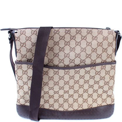 145857 GG Canvas Flat Messenger Medium lbcase