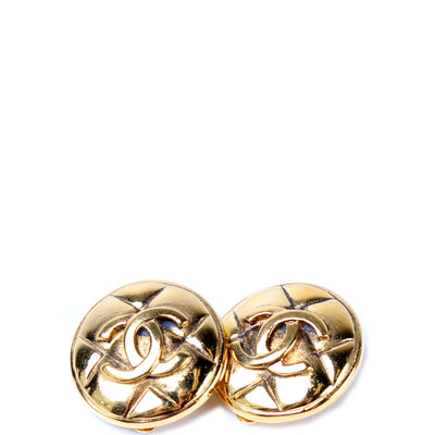 CC Round Clip On Earrings