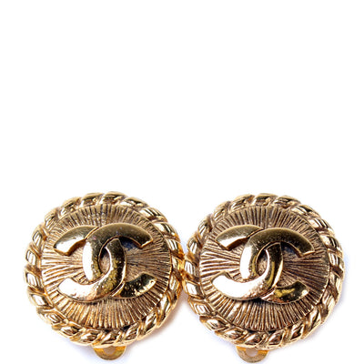 CC Round Clip On Earrings