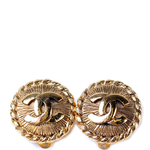 CC Round Clip On Earrings