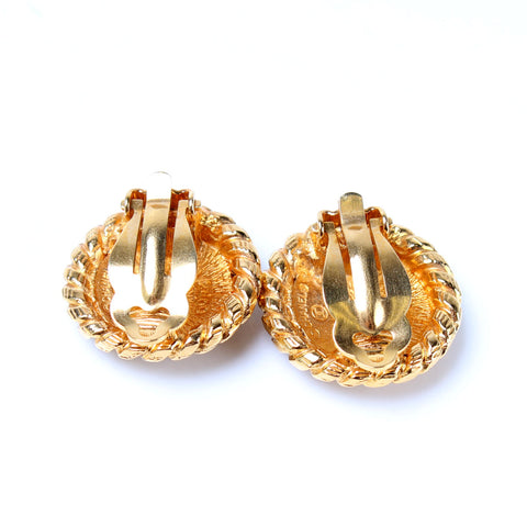 CC Round Clip On Earrings