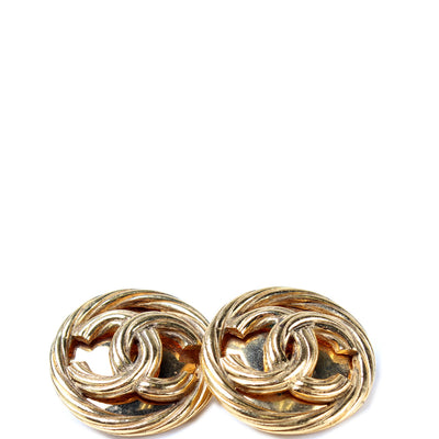 CC Round Clip On Earrings