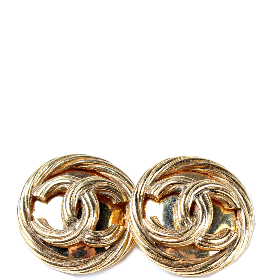 CC Round Clip On Earrings
