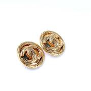 CC Round Clip On Earrings