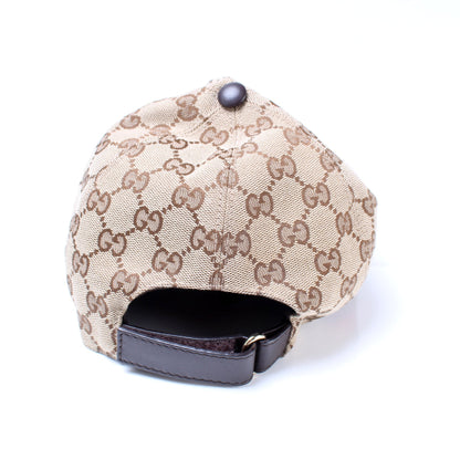 200035 GG Canvas Web Hat Size Large lbcase