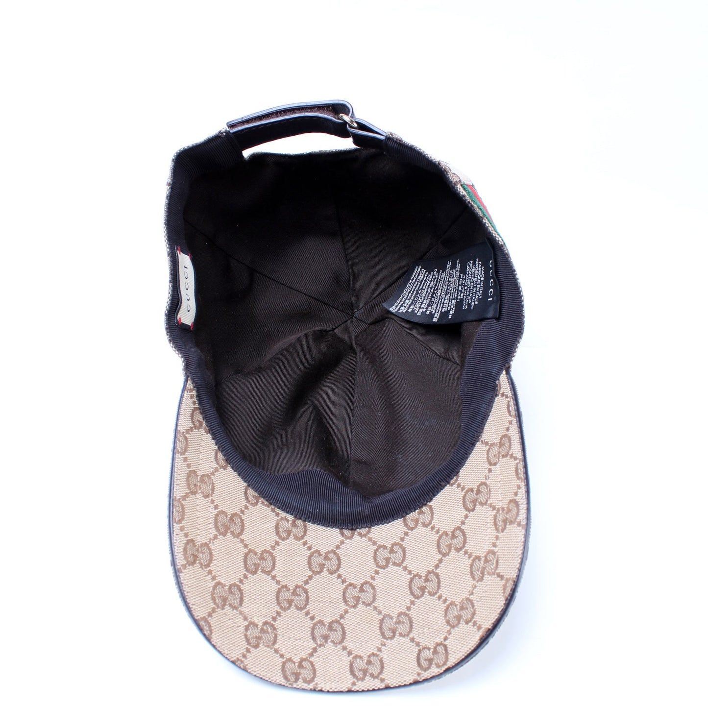 200035 GG Canvas Web Hat Size Large lbcase