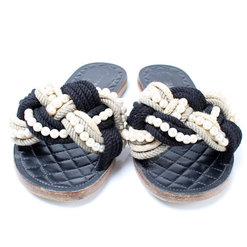 Pearl and Rope Mules Size 38