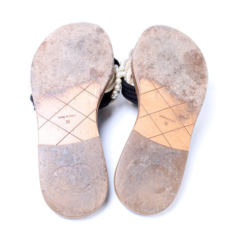 Pearl and Rope Mules Size 38
