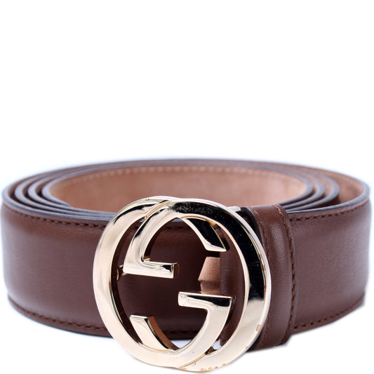 370543 Interlocking Smooth Leather Belt Size 115/46 lbcase