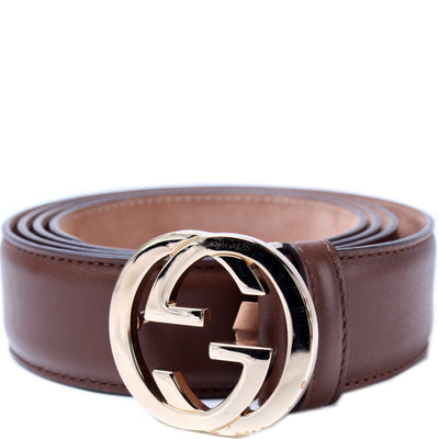 370543 Interlocking Smooth Leather Belt Size 115/46
