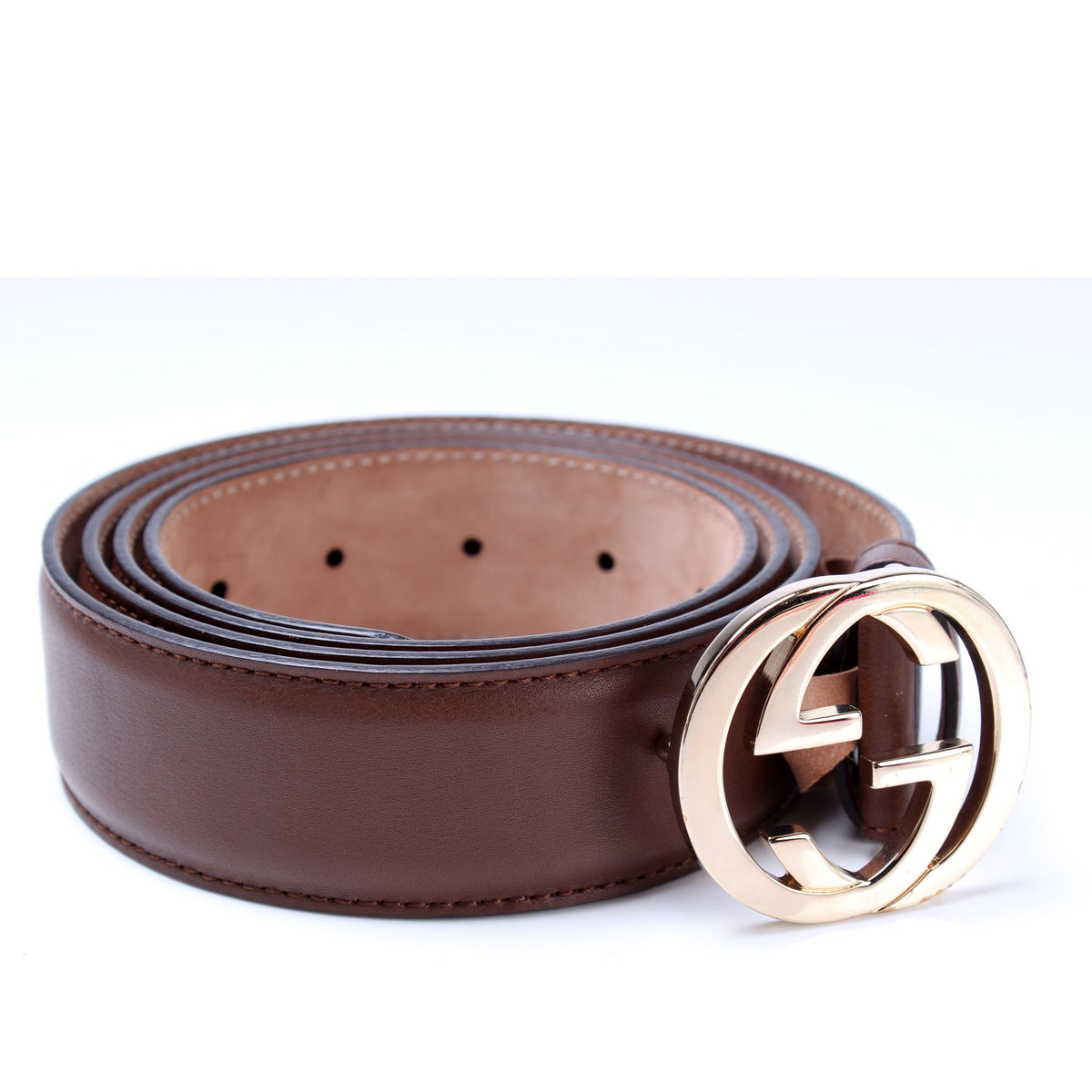 370543 Interlocking Smooth Leather Belt Size 115/46 lbcase