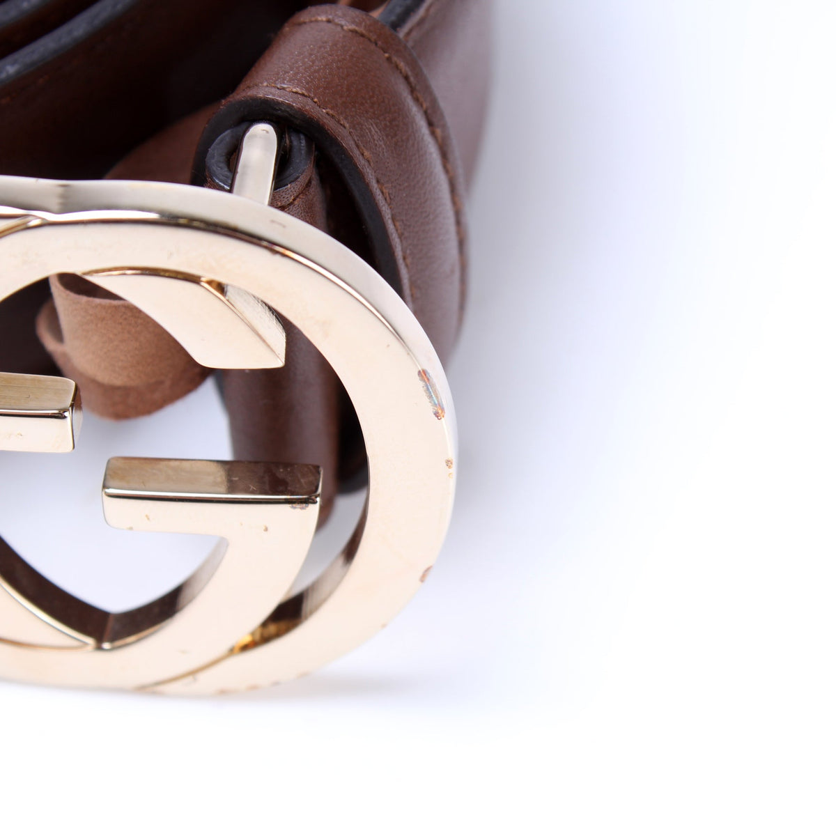 370543 Interlocking Smooth Leather Belt Size 115/46 lbcase
