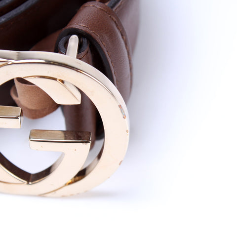 370543 Interlocking Smooth Leather Belt Size 115/46