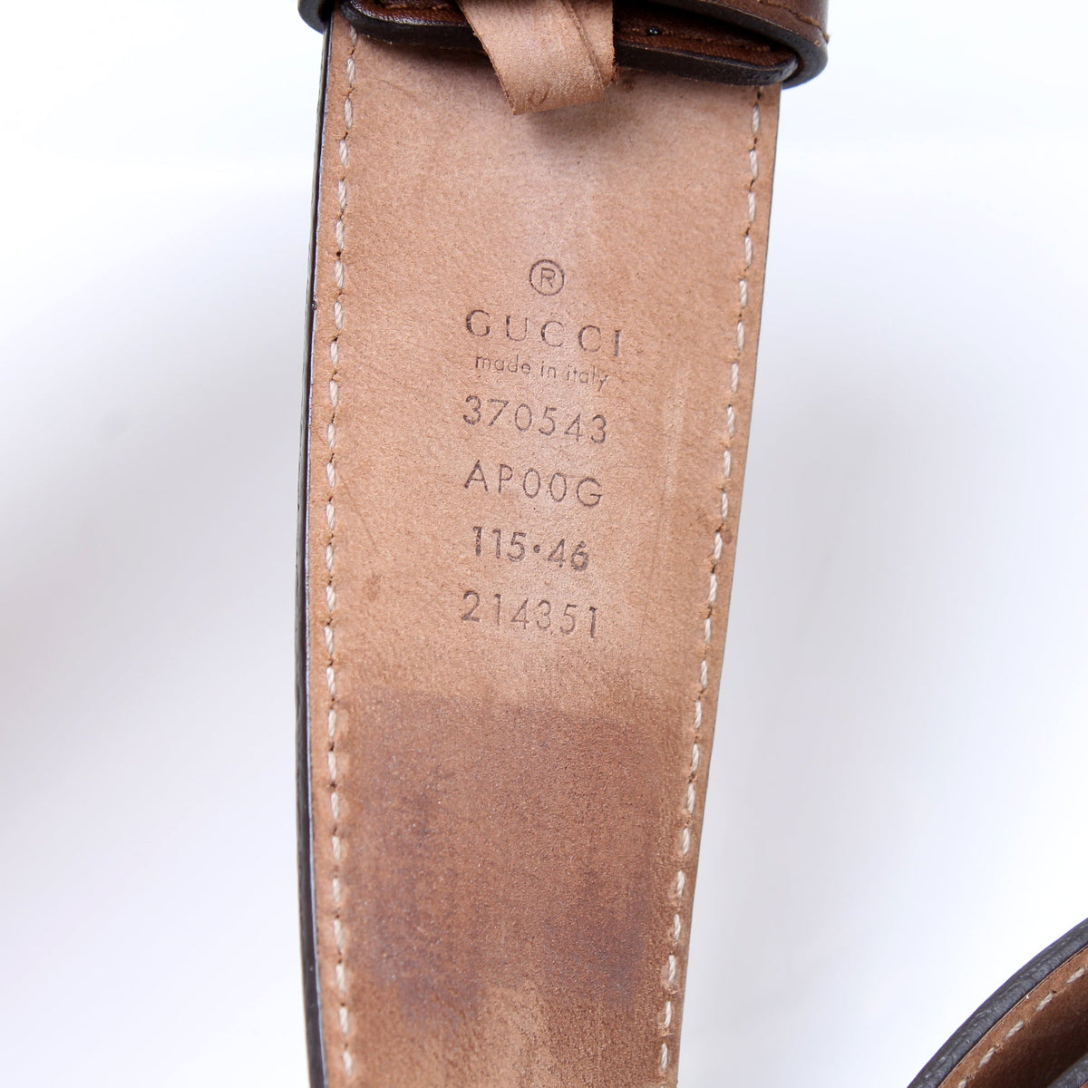 370543 Interlocking Smooth Leather Belt Size 115/46 lbcase