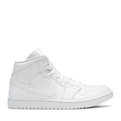 NIKE AIR JORDAN1 MID TRIPLE WHITE WMNS (NEW)