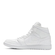 NIKE AIR JORDAN1 MID TRIPLE WHITE WMNS (NEW)