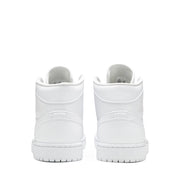 NIKE AIR JORDAN1 MID TRIPLE WHITE WMNS (NEW)