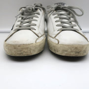 Golden Goose Superstar Glitter Heel Tab Sneakers White & Black Leather Size 38