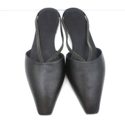 Brunello Cucinelli Monili-Embellished Mules Black Leather Size 39 Slip-On Flats
