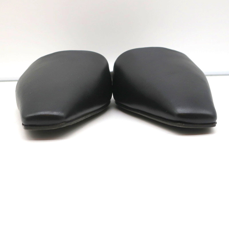 Brunello Cucinelli Monili-Embellished Mules Black Leather Size 39 Slip-On Flats