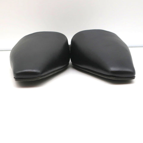 Brunello Cucinelli Monili-Embellished Mules Black Leather Size 39 Slip-On Flats