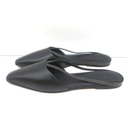 Brunello Cucinelli Monili-Embellished Mules Black Leather Size 39 Slip-On Flats