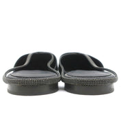 Brunello Cucinelli Monili-Embellished Mules Black Leather Size 39 Slip-On Flats