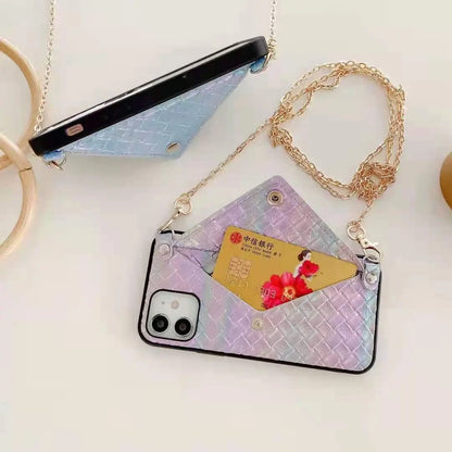 Multicolor card bag chain phone case  For iphone lbcase