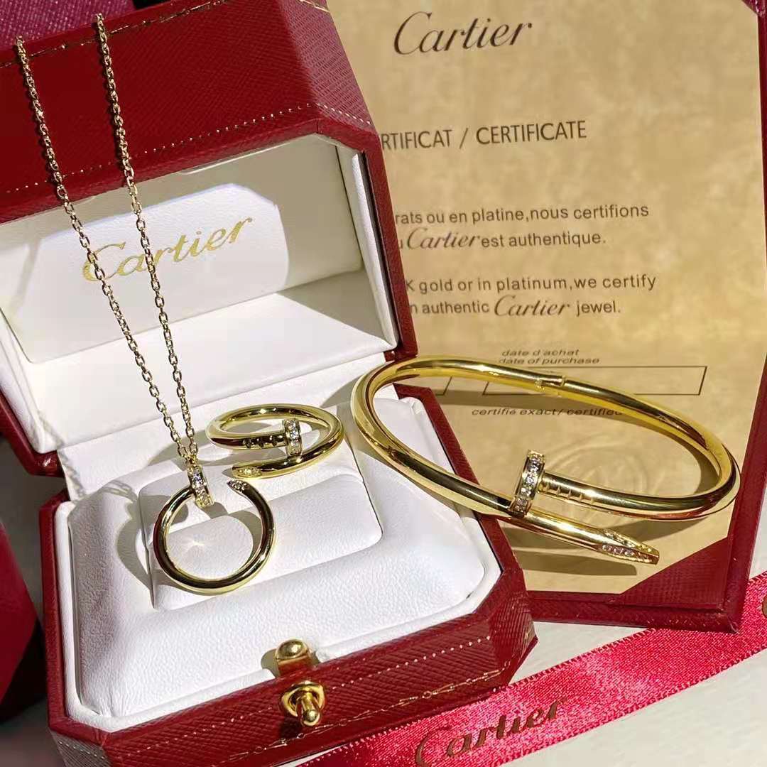 18K Women's Set Bracelet Ring Necklace Three-piece Set lbcase