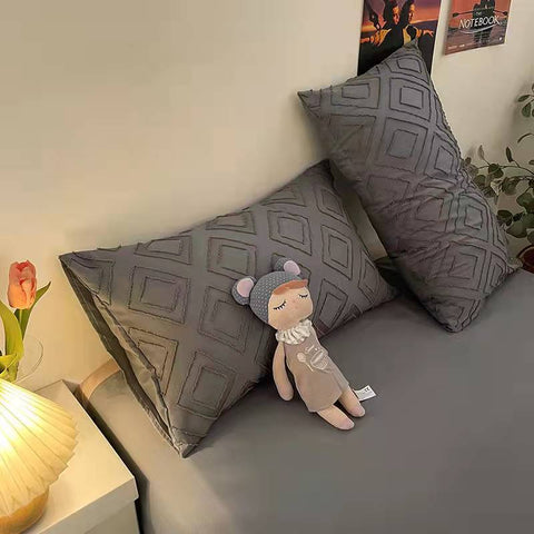 Simple solid color cut flower cotton four-piece quilt cover  new product